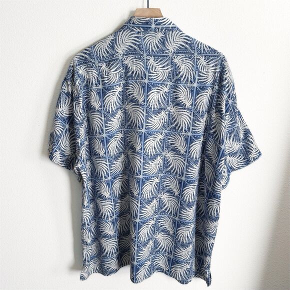 Nat Nast Shirt Mens XXL Blue Tropical Camp Shirt Silk Button Up Hawaiian Beachy - Picture 6 of 14